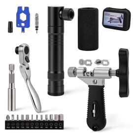 Bike Roadside Repair Kit with Mini Ratchet Tool, Chain Breaker and CO2 Inflator