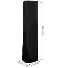 Breathable Garden Patio Heater Cover Waterproof Dust Covers Protector Outdoor (Black)