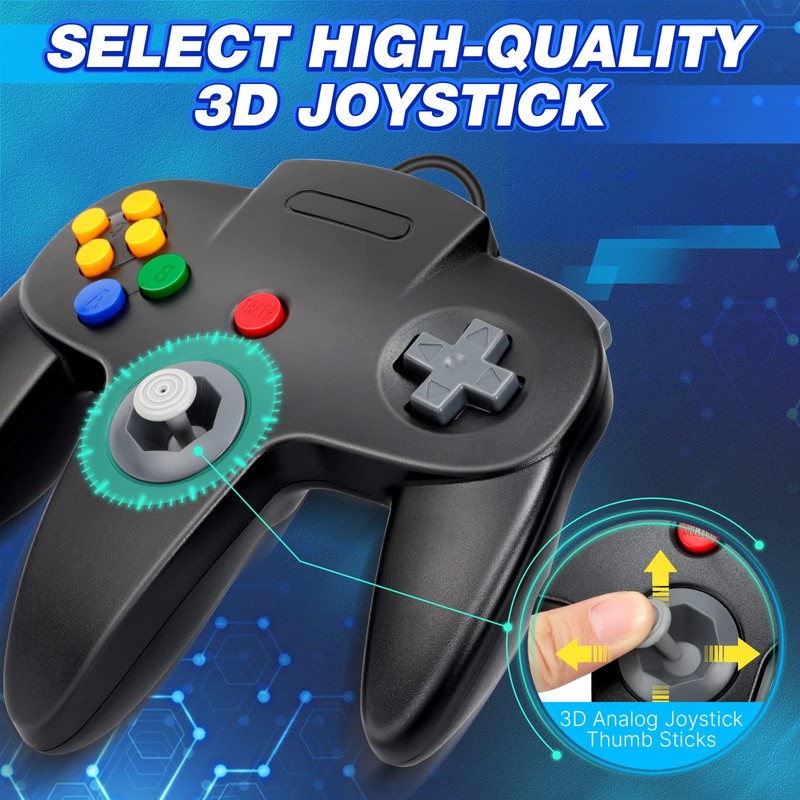 Wired USB N64 Controller, FISUPER Classic Video Game Controller USB