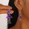 Halloween Witch Dangle Earrings for Women Blue Green Witch Hat