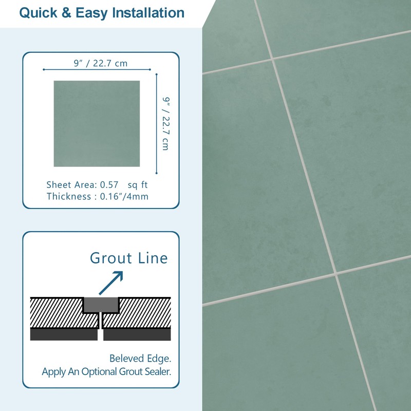 16-Pack Peel and Stick Floor and Wall Tile for Kitchen