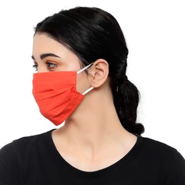 Touchstone soft cotton filter pocket double layer face mask Reusable Machine Washable for men, women. (Pack of 3). Orange Blue Green