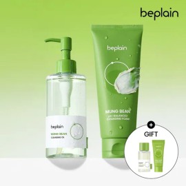 비플레인 녹두 약산성 클렌징폼 160ml+녹두 클렌징 오일 200ml(녹두폼20ml+오일20ml 증정) Mugwort Mild Acidic Cleansing Foam 160ml + Mugwort Cleansing Oil 200ml (Bonus: 20ml Foam + 20ml Oil)