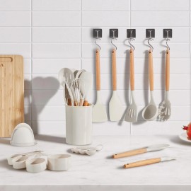 VEVOR Kitchen Cooking Utensils Set, 34 PCS Silicone Spatula Set with Holder