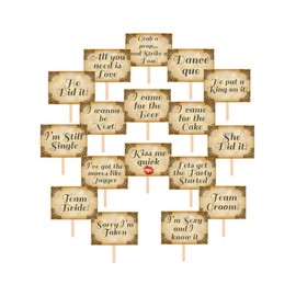 ASVP Shop® 15 Vintage Style Wedding Photo Props & Sign, Photography Props/Photo Booth