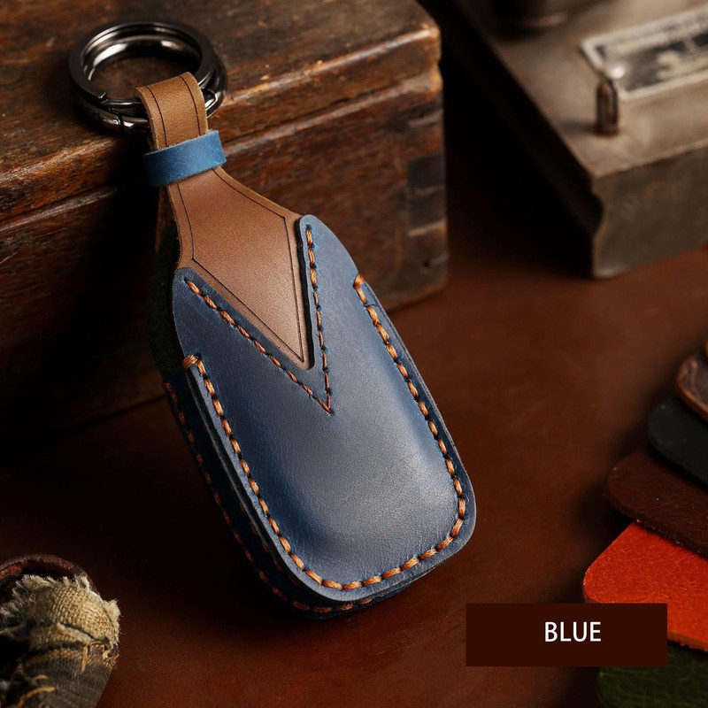 Hontumax Premium Leather Key Fob Cover for Subaru Ascent BRZ