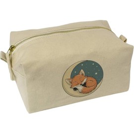'Moon Fox' Canvas Wash Bag/Makeup Case (CS00041277)