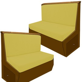 RV Dinette Cushions Covers, Stretchable and Washable Fabric Sofa Seat Slipcovers for RV Camper Car Couch Include 2 Backrest Cover & 2 Bench Cover (Yellow)