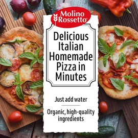 Molino Rossetto Organic Pizza Dough Mix - Gourmet Crust Mix for a Perfect Homemade Pizza - Also Good For Breadsticks, Flatbread, or Calzones 17.6 oz (500 g) - (Pack of 2)