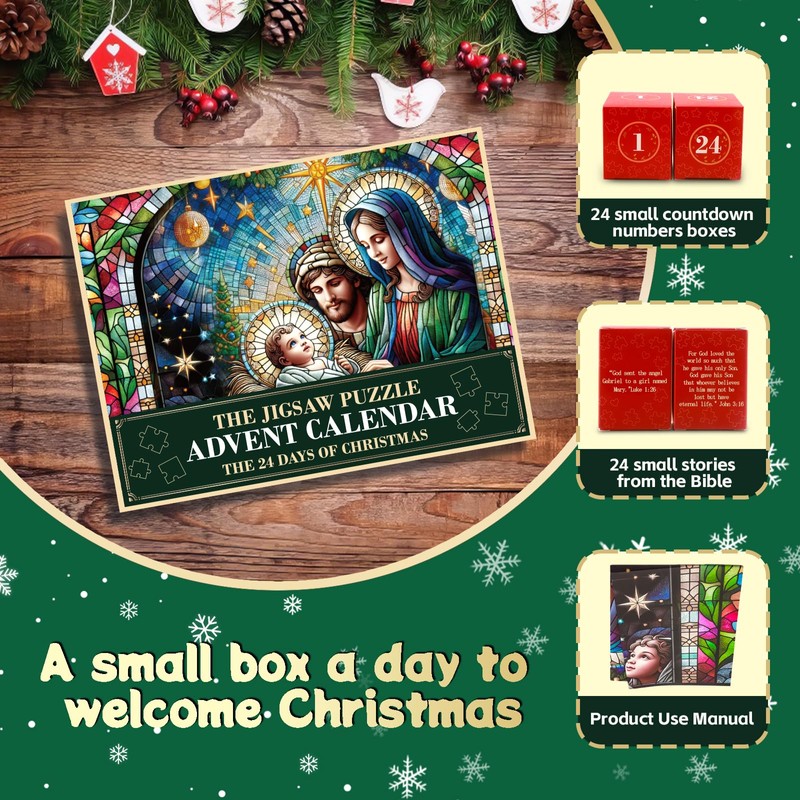 EggSun Advent Calender 2024 Christmas Eve Religious style Jigsaw Puzzles