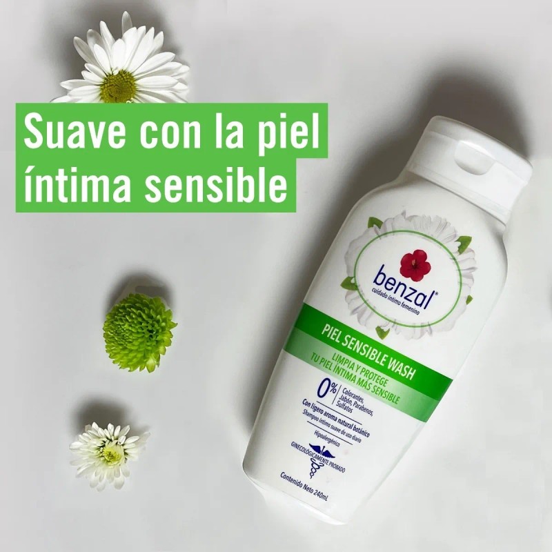 Jabón Cuidado Íntimo Benzal Wash Piel Sensible, 355ml