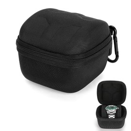 DODAMOUR Watch Travel Case for Men, Single Watch Storage Box with Watch Pillow, EVA Travel Watch Carrying Case Fit within 60mm (Black)