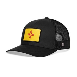 HAKA New Mexico Flag Hat – NM Trucker Hat Baseball Cap Snapback Golf Hat (Black)