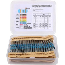 HOOWDAMY Resistor Set Metal Film Resistors for Electronic Crafts, 1/4W, 10Ω-1MΩ, 600 Pieces, 30 Types, 20 Each, Metal Film Resistors, Storage Case Included, Storage Box Included, High Precision