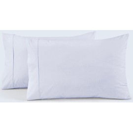 100% Cotton Percale Pillowcases, 2 Pack Pillow Cases, Soft & Breathable Pillow Covers, Light Weight Fabric, Smooth Airy Weave, for Her or Him (White King Size 20x40, 2)