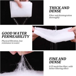 Filter Sponge mat Fish Tank Filter Sponge Pre-Filter Foam roll Aquarium Biochemical Filter Cotton Filter Fresh Salt Water, Reusable (2 m Long, 0.12 m Wide) with 3 Pieces of Black Filter Cotton