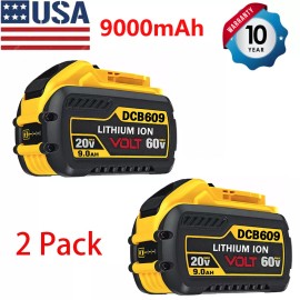 Unbranded 12Ah DCB609 For DEWALT 9Ah DCB612 DCB615120V/6 - 2 Pack 9AH Batteries