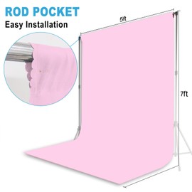 Pink Backdrop for Photoshoot, Professional Photo Backdrop Background Curtain for Product Photography, Portraits, Wedding, Party, Live Streaming Video Recording 5X7 FT (Background Only)
