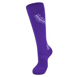 Durio Children's Football Stopper Socks Children's Non-Slip Socks Ruffle Socks Football Socks, Purple