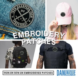 Iron Sharpens Iron Patch Proverbs 27 17 Embroidered Patches Bible Christians Sew on Iron On Embroidery Patch for Caps, Bags, Backpacks, Hat, Jackets, Uniform DIY PVC Gifts for Her Him 3 Inches