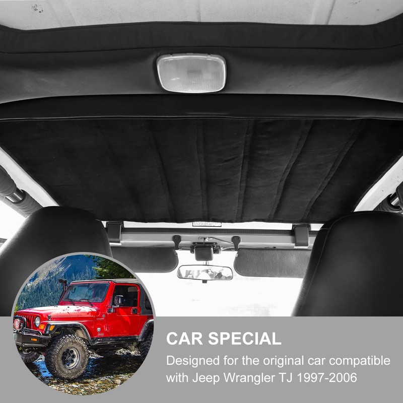 Jimen Compatible with Jeep Wrangler TJ 1997-2006, Hardtop Headliner Roof