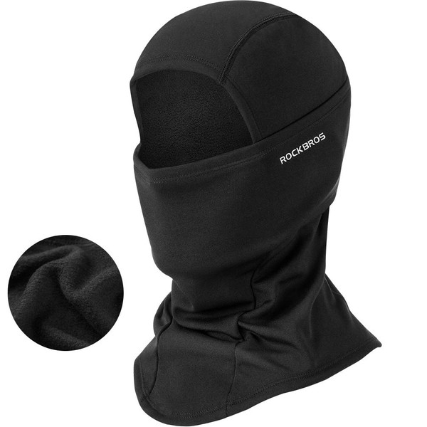 ROCKBROS Cold Weather Balaclava Ski Mask for Men Windproof Thermal Winter Scarf Mask Women Neck Warmer Hood for Cycling Motorcycle Running Skiing Snowboarding Black
