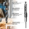 Bordeag 5 Pieces Square Hole Drill Bit Square Mortising Drill