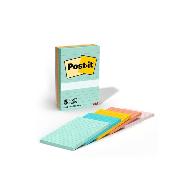 Post-it Super Sticky Notes, 5 x 20.3 cm, Marseille Collection,