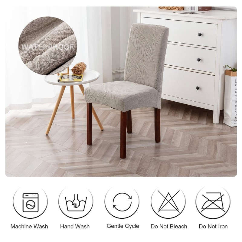 Genina 100% Waterproof Chair Covers for Dining Room Set of