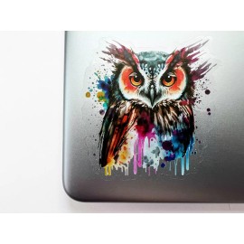 Unbranded 2x Snow Barn Owl 3in Transparent Stickers Nature Hiking Camping Phone Laptop