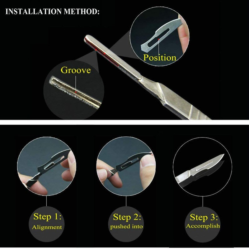 Scalpel No 15 with Scalpel Handle Sterile Preserving Razor Cover,