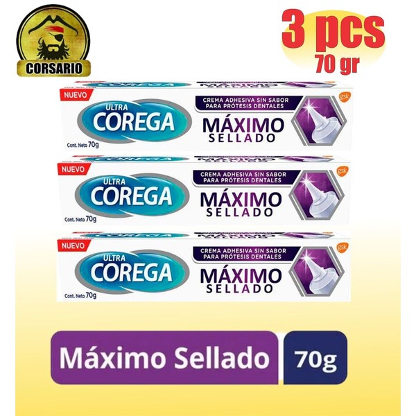 Toothpaste Ultra Corega Maximum Sealing without Flavor x 70 g (3 PACK) 70g