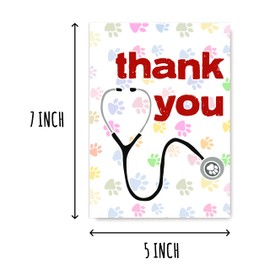 EdgarGifts Funny Thank You Card - Veterinary Card - Thanks Vet Card - Veterinarian Appreciation Card - Thank You Card For Vets, 5 x 7 inches