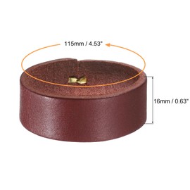 QUARKZMAN Pack of 2 Leather Belt Loop Holders 11.5 cm Outer Circumference Belt Webbing Ring Buckle for Craftsman Bag Belt Fixation (Red Brown), Red Brown