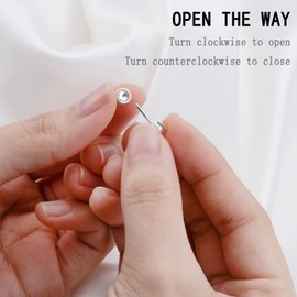 Kainier 5 Pairs 14K White Gold Plated CZ Stud Earrings Flat Back Earrings Simulated Diamond Round Surgical Steel Cubic Zirconia Hypoallergenic Flat Back Ear Stud Set（5 Pairs)