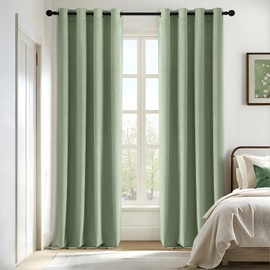 MIULEE Upgraded 100% Blackout Velvet Curtains 96 Inches Long Sage Green Black Out Curtain Drapes for Luxury Bedroom Living Room Darkening Thermal Insulated Grommet Curtains Light Blocking Set of 2