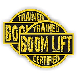 Boom Lift Trained Certified Hard Hat Sticker | Helmet Decal | Label Lunch Tool Box Motorcycle