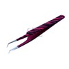 Stainless Steel Jeweler Style Tweezers #8A Pink Black Zebra Color