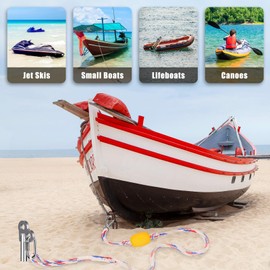 Insaga 26'' Sand Anchor for Boat with 32ft Rope, 304 Stainless Steel Boat Sand Anchor with Crossbar, Fully Welded Screw in Boat Anchor for Kayak, Jet Ski, Pontoon, Shallow Water, Beach and Sandbar Use