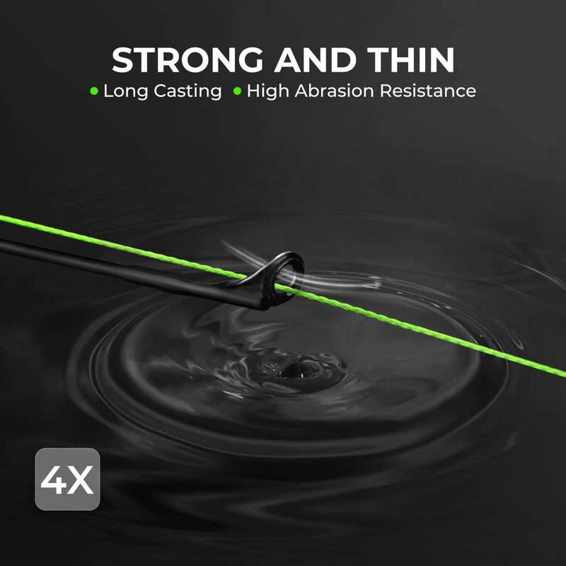 KastKing Superpower ColorShield - Línea de pesca trenzada, verde neón,