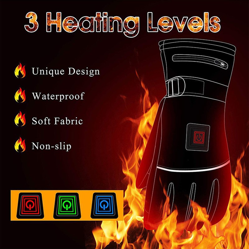 Heated Gloves 3 Heating Level Electric Gloves for Men Women
