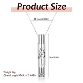 Joybble Anxiety Relief Necklace, Breathing Necklace Aids, Mindful Stress Relief Tool Necklaces for Meditation and Calm, Breathing Chain for Men and Women Gifts Christmas Valentine Birthday, Silvery