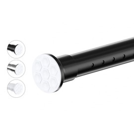 Tension Curtain Rod by MOFAOTU, No Drill Window Curtain Rod, Rust Resistant, Extendable 83-122 inches, Very Secure,Long Tension Rod, Easy to Use, Black