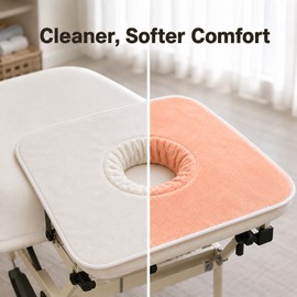 Massage Headrest Pad with Face Berth Hole for Professional Spa and Therapy Use - Soft Coral Velvet Cover for Comfort and Hygiene