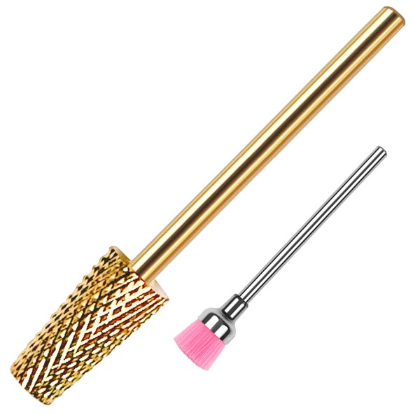 Nail Carbide 5 in 1 Bit, Multi-function Tapered Shape Nail Drill Bit, 2 Way Rotate Use for both Left to Right Handed, 3/32" Shank for Fast Remove Acrylic or Hard Gel (EMDA013-XC)