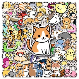 Animals Stickers 100 Pack Laptop Stickers,Vinyl Waterproof Stickers for Water Bottles Skateboard Scrapbook Bike Computer,Phone,-Graffiti Stickers Pack for Teens Girls Kids Adults(Cute Animals)