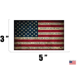 Rogue River Tactical USA Flag Sticker Bumper Car Decal Gift Patriotic American Worn United States Pledge of Allegiance (3x5 Inch)