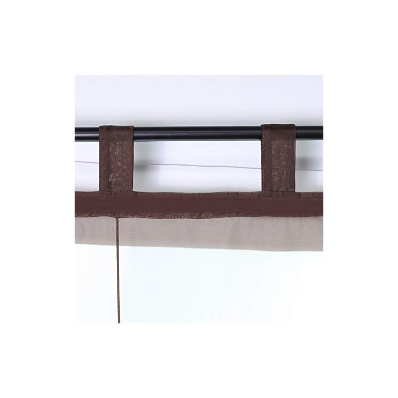 ESLIR Roman Blind with Tabs, Kitchen Curtains, Transparent Tab-Top Blind
