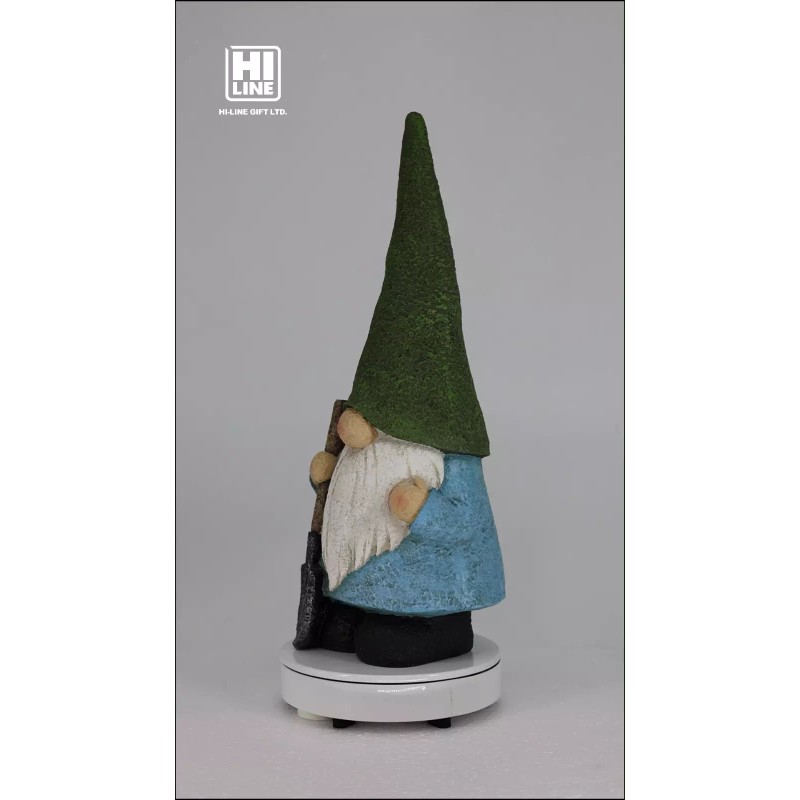 Hi-Line Gift Ltd. 16in Garden Gnome Statue Holding Shovel Resin