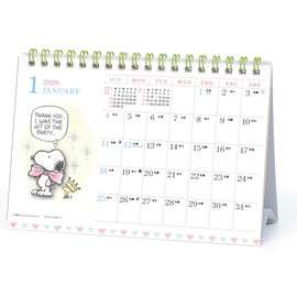 2026 Calendar Watercolor Schedule/PEANUTS (Desk)